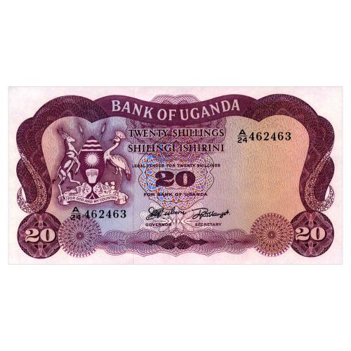 УГАНДА 3 UGANDA 20 SHILLINGS ND(1966) Unc
