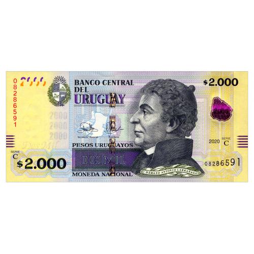 УРУГВАЙ 99 URUGUAY 2000 PESOS 2020 Unc