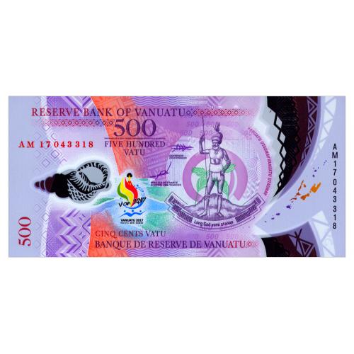 ВАНУАТУ W20 VANUATU ЮБИЛЕЙНАЯ 500 VATU 2017 Unc