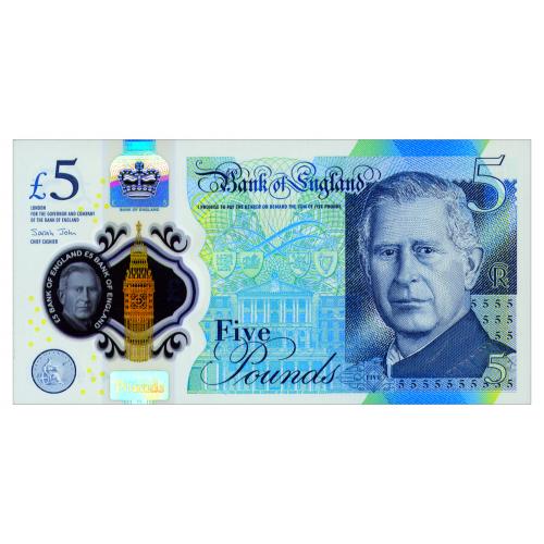 ВЕЛИКОБРИТАНИЯ W398 GREAT BRITAIN; SARA JOHN; 5 POUNDS 2023 Unc