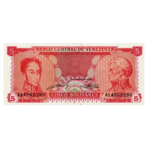 ВЕНЕСУЭЛА 70b VENEZUELA 5 BOLIVARES 1989 Unc