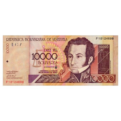 ВЕНЕСУЭЛА 85d VENEZUELA 10000 BOLIVARES 1994 Unc