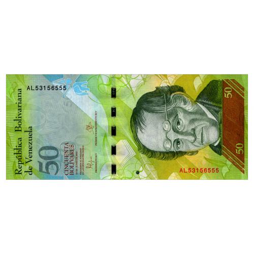 ВЕНЕСУЭЛА 92j VENEZUELA 50 BOLIVARES 2015 Unc