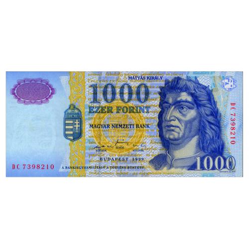 ВЕНГРИЯ 180b HUNGARY 1000 FORINTS 1999 Unc