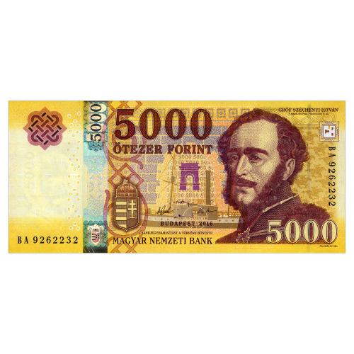 ВЕНГРИЯ 205a HUNGARY 5000 FORINT 2016 Unc