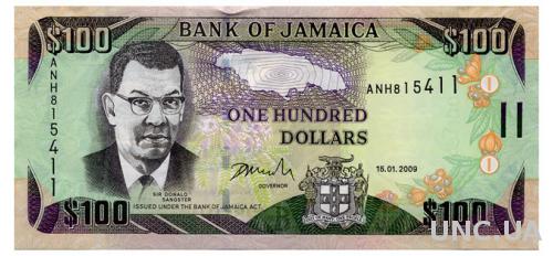 ЯМАЙКА 84d JAMAICA 100 DOLLARS 2009 Unc