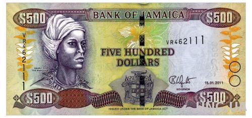 ЯМАЙКА 85h JAMAICA 500 DOLLARS 2011 Unc