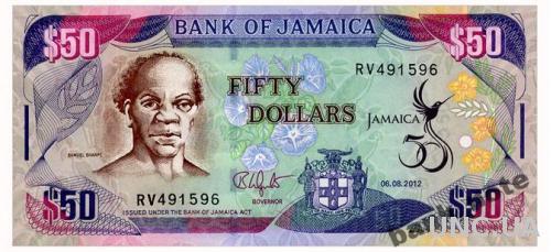 ЯМАЙКА 89 JAMAICA ЮБИЛЕЙНАЯ 50 DOLLARS 2012 Unc