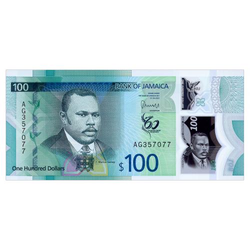ЯМАЙКА W97 JAMAICA ЮБИЛЕЙНАЯ 100 DOLLARS 2022 Unc
