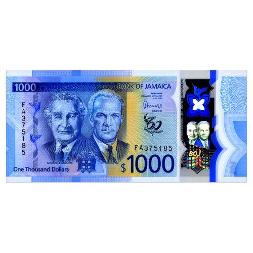 ЯМАЙКА W99 JAMAICA ЮБИЛЕЙНАЯ 1000 DOLLARS 2022 Unc