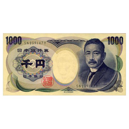 ЯПОНИЯ 100f JAPAN 1000 YEN ND(1993-04) Unc