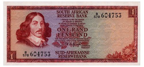 ЮАР 115b SOUTH AFRICA 1 RAND ND(1975) Unc