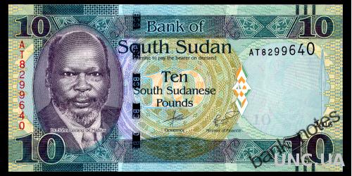 ЮЖНЫЙ СУДАН 12b SOUTH SUDAN 10 POUNDS 2016 Unc