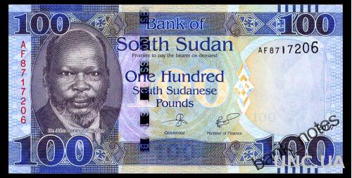 ЮЖНЫЙ СУДАН 15b SOUTH SUDAN 100 POUNDS 2017 Unc