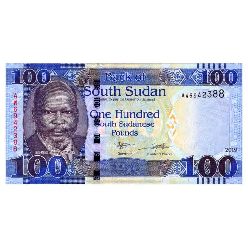 ЮЖНЫЙ СУДАН 15c SOUTH SUDAN 100 POUNDS 2019 Unc