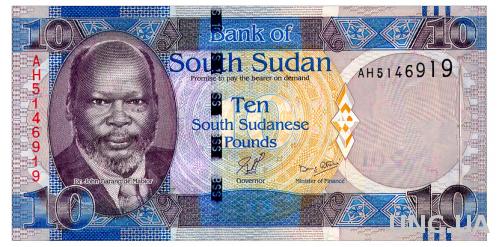 ЮЖНЫЙ СУДАН 7 SOUTH SUDAN 10 POUNDS ND(2011) Unc