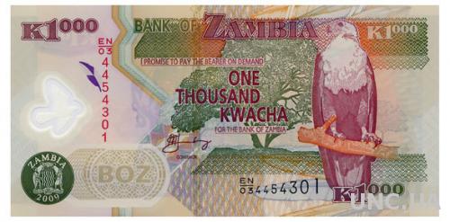 ЗАМБИЯ 44g ZAMBIA 1000 KWACHA 2009 Unc
