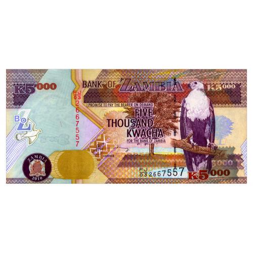 ЗАМБИЯ 45f ZAMBIA 5000 KWACHA 2010 Unc