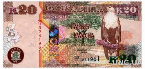 ЗАМБИЯ 52a ZAMBIA 20 KWACHA 2012 Unc