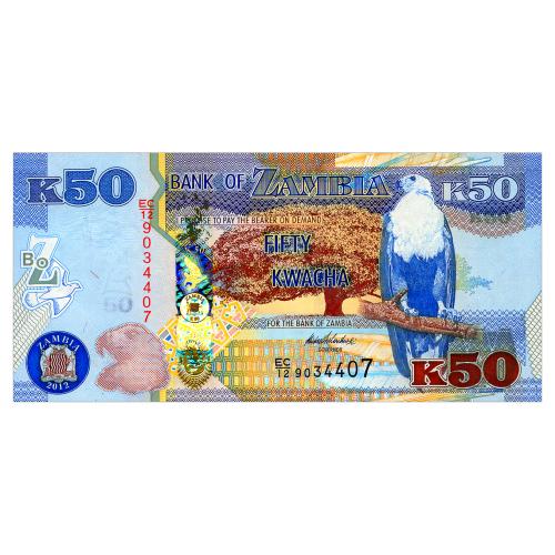 ЗАМБИЯ 53a ZAMBIA 50 KWACHA 2012 Unc