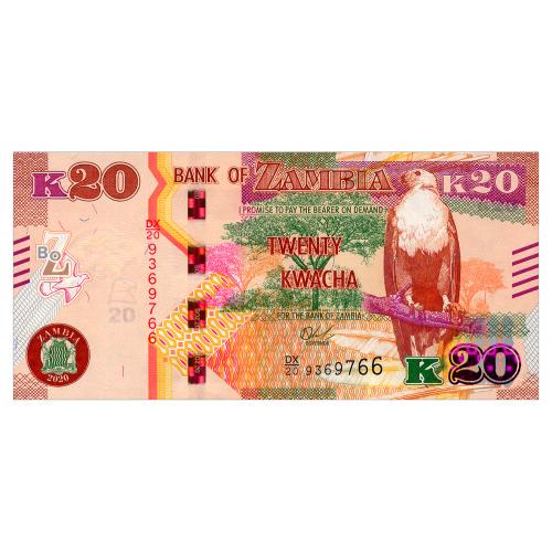 ЗАМБИЯ 59 ZAMBIA 20 KWACHA 2020 Unc