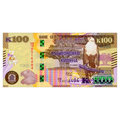 ЗАМБИЯ 61 ZAMBIA 100 KWACHA 2018 Unc