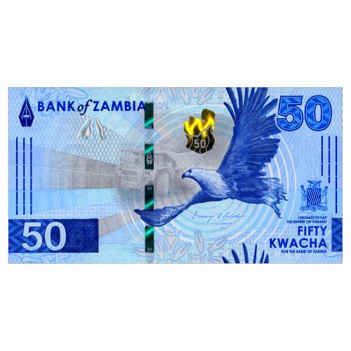 ЗАМБИЯ W64 ZAMBIA 50 KWACHA 2024 Unc