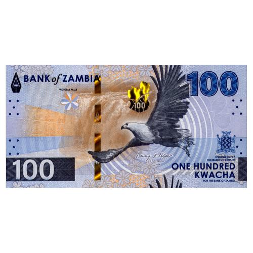 ЗАМБИЯ W65 ZAMBIA 100 KWACHA 2024 Unc