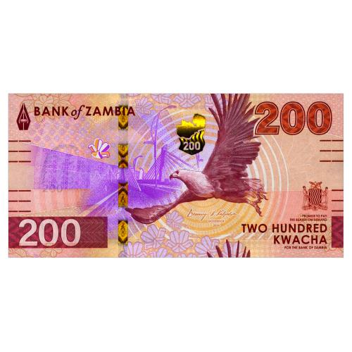 ЗАМБИЯ W66 ZAMBIA 200 KWACHA 2024 Unc