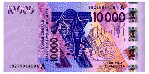 ЗАПАДНАЯ АФРИКА 118A WEST AFRICAN STATES COTE D'IVOIRE 10000 FRANCS 2018 Unc