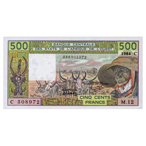 ЗАПАДНАЯ АФРИКА 306Ch WEST AFRICAN STATES BURKINA FASO 500 FRANCS 1984 Unc