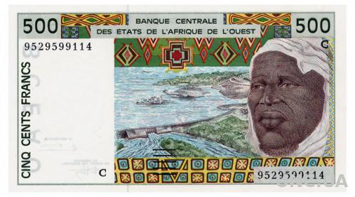 ЗАПАДНАЯ АФРИКА 310Ce WEST AFRICAN STATES BURKINA FASO 500 FRANCS 1995 Unc