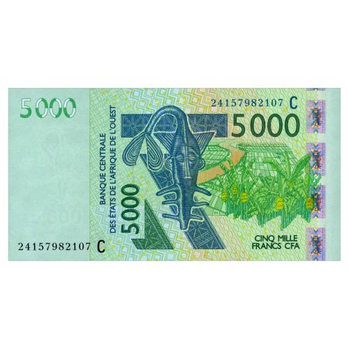 ЗАПАДНАЯ АФРИКА 317C WEST AFRICAN STATES BURKINA FASO 5000 FRANCS 2024 Unc