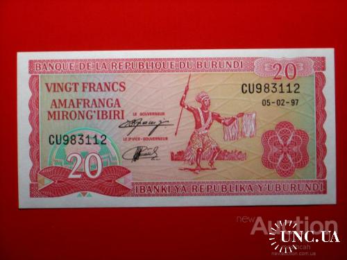 20 франков 1997 UNC