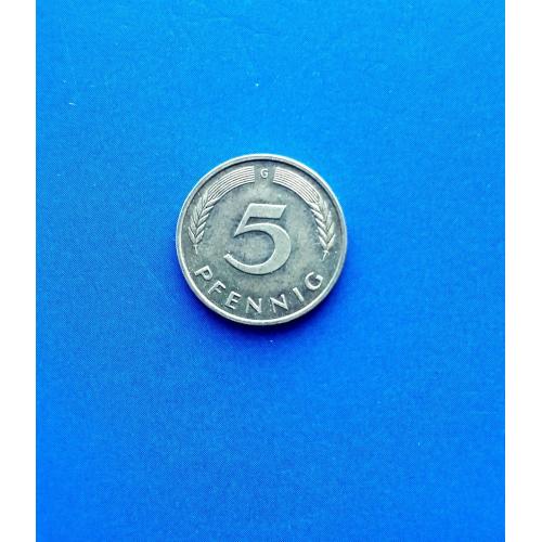 ФРГ 5 пфеннигов 1991 года. Литера G