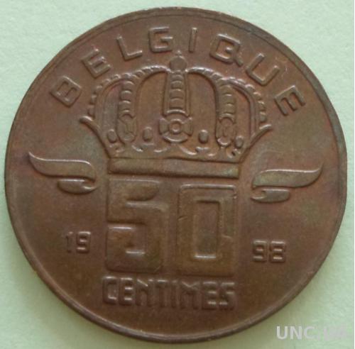 (A) Бельгия 50 сантимов 1998 'BELGIQUE'