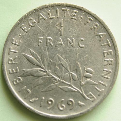 (А) Франция 1 франк 1969