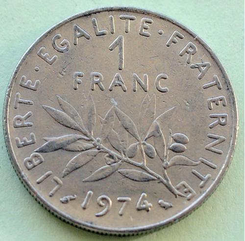 (А) Франция 1 франк 1974