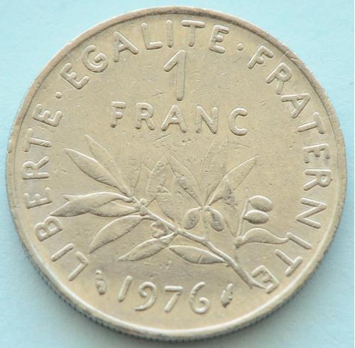 (А) Франция 1 франк 1976