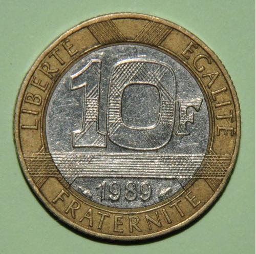 (А) Франция 10 франков 1989