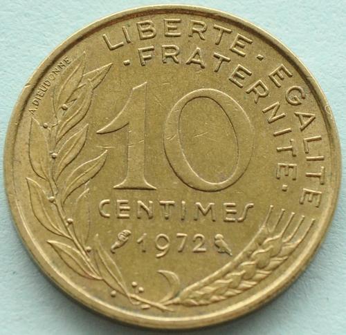 (А) Франция 10 сантимов 1972