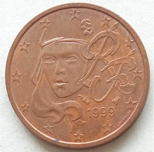 (А) Франция 2 евроцента 1999
