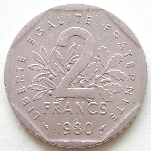 (А) Франция 2 франка 1980