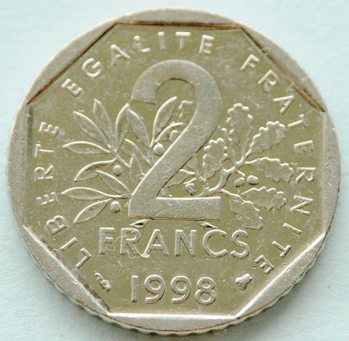 (А) Франция 2 франка 1998