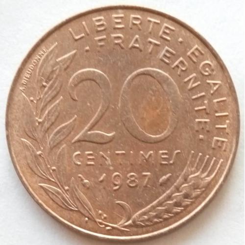 (А) Франция 20 сантимов 1987