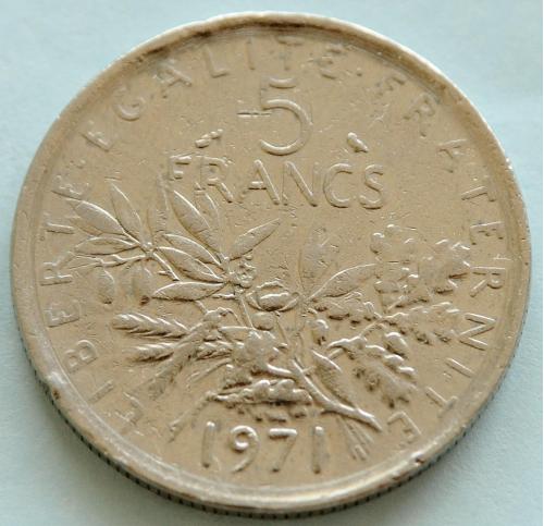 (А) Франция 5 франков 1971