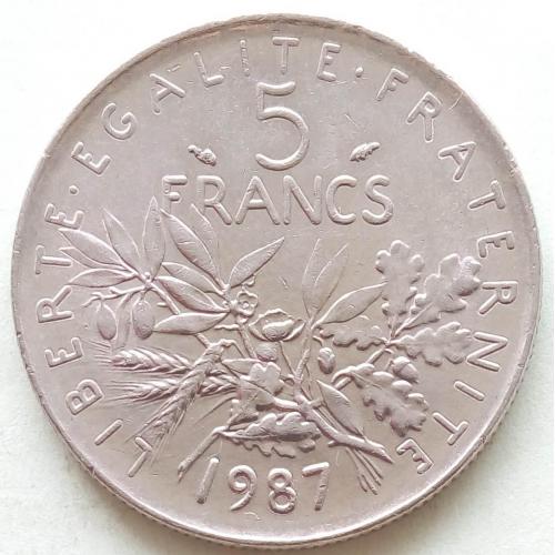 (А) Франция 5 франков 1987