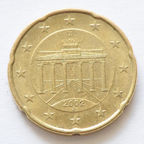 (А) Германия 20 евроцентов 2002 J
