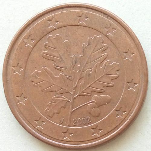 (А) Германия 5 евроцентов 2002 J