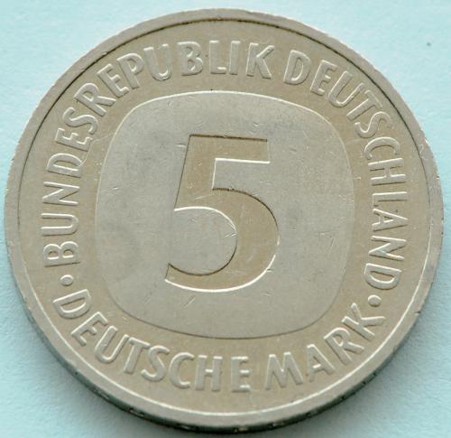 (А) Германия 5 марок 1992 -J-
